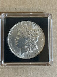 Beautiful 1901-O Morgan Silver Dollar In Plastic Case