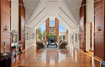 Mahogany Wood Paneling - Living Room And Dining Room