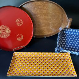 Fabulous Trays - All Different Shapes And Prints - Never Used Lacquerware
