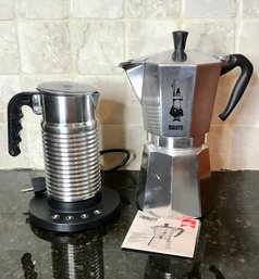 NESPRESSO Frother And BIALETTI CASA MokA Express