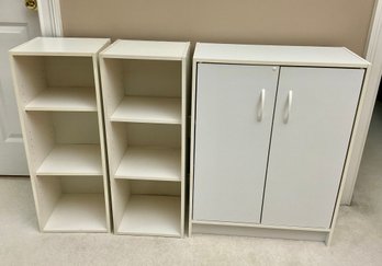 Trio Of White Shelving/ Storage Units