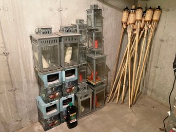 Large Collection Of Outdoor Garden Lanterns And Torches