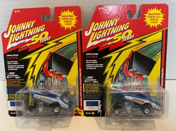 Johnny Lightning, Pair Of Limited Edition HAWAIIAN 1970' DODGE CHARGER FUNNY CARS Die Cast Models. (#149))