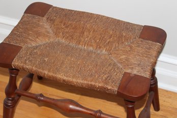 Colonial Style Caned Footstool