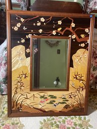 LACQUERED AND PAINTED JAPANESE MIRROR