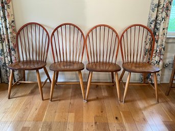 Set Of 4 ETHAN ALLEN Cottage Collection Solid Maple Early American Dining Chairs