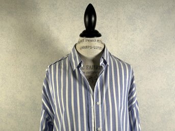 A Blue & White Striped Button-Down Shirt By Rails, Size Medium