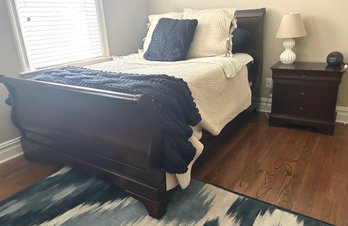 Queen Size  Sleigh Bed And Nightstand
