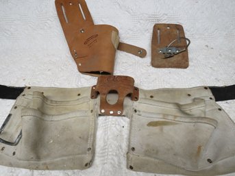 Leather Tool Belt With Hammer Holster