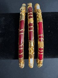 3 Gold Toned Bracelets