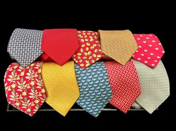 Lot Of 10 Hermes Neck Ties