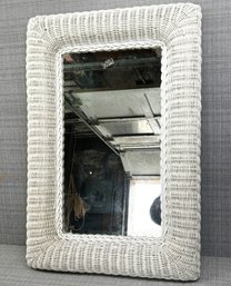 A Vintage Wicker Mirror