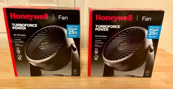 NIB Pair Of Honeywell TurboForce Power Fans - 3 Speed W/ Pivot Head