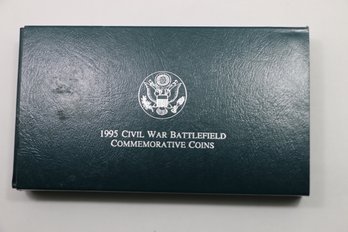1995 Civil War Battlefield Commemorative Silver Dollar Coin Set