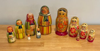 Pair Of Vintage Russian Nesting Dolls