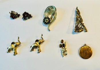 Grouping Of Vintage Signed Costume Jewelry