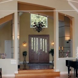 A Grand Double Door - Custom Designed - One Of A Kind - Leaded Glass - Includes Casing