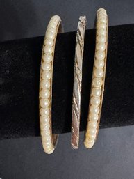 3 Gold Toned Bracelets