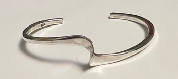 MID CENTURY MODERN STERLING SILVER FREE FORM CUFF BRACELET