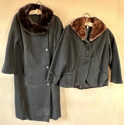 Vintage Coat & Jacket  With Genuine Fur Collars