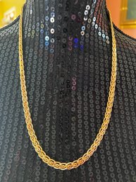 Wide Braided Gold Chain Necklace