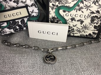 Fabulous New GUCCI $675 Retail - Sterling Silver / 925 Bracelet - Absolutely Authentic - Box - Pouch - Booklet