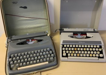 2 Vintage Portable Typewriters ~ Royal Mercury & Baldwin (J)