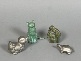 Vintage Cast Iron & Pewter Small Animal Figures