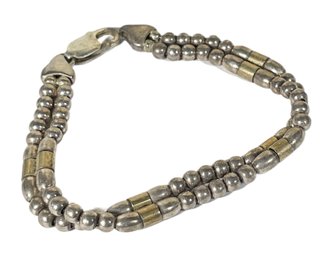 Contemporary Sterling Silver Link Bracelet Made In Italy