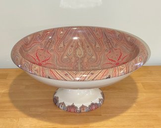 Large Etro Italian Ceramic Footed Bowl