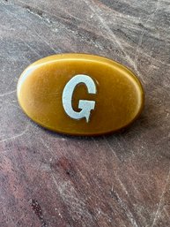 1920s Bakelite Pin With The Letter G