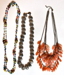 3 Vintage Beaded Necklaces Including Italian Glass Beads