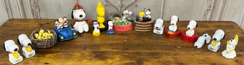 Lot Of Various Snoopy And Woodstock Figurines And Statues