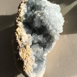 Celestite Crystal Geode, 2 LB 2 Oz, 6 Inch By  4 Inch