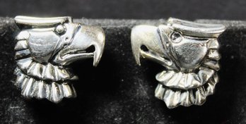 Very Fine Sterling Silver Eagle Head 'CAMERON' Designer Pierced Earrings