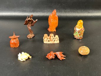 A Wonderful Assortment Of Travel Treasures: Little Carved Figures & More