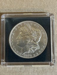 Beautiful 1878-S Morgan Silver Dollar In Plastic Case