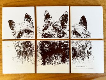 A Set Of Six Canine Themed Coasters