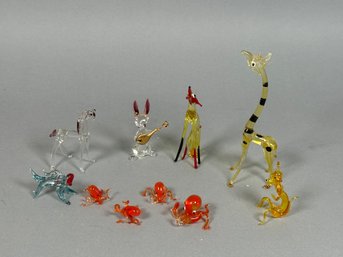 Collection Of Miniature Glass Animals