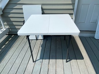 Two Lifetime Outdoor Folding Card Tables