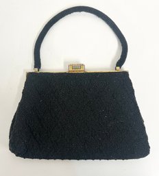 Gorgeous Vintage Black Beaded Purse