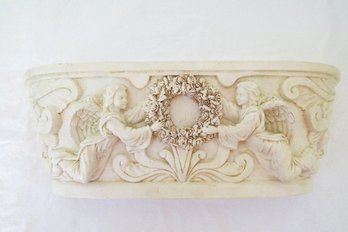 Vintage 1970s Relief Wall Shelf With Angels