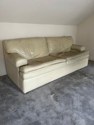 Thomasville Impressions Hides & Seats White Leather SLeeper Sofa