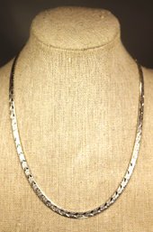 Fine 16' Long Sterling Silver Engraved Chain Necklace