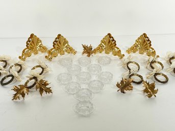 Fine Napkin Rings Of Crystal And Gold