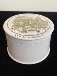 Heavy Vintage Harrods Knightsbridge Lidded Porcelain Jar