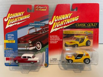 Johnny Lightning ,pair Of Classic Gold Die Cast Models.(#154).