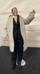 Frank Sinatra Porcelain Doll 17' Wearing A Coat With Smily Face On A Stand. LP/B3