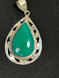 Sterling And Jade Pendant