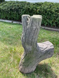 Vintage Cast Concrete Tree Trunk , Yard Statue/ Plant Stand. 23' Tall